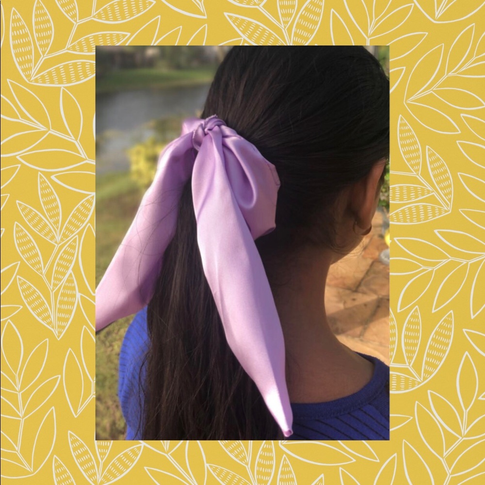 satin hair bow scrunchie